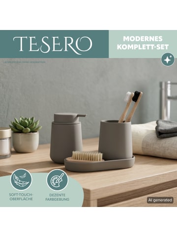 eluno Bad-Accessoires Set TESERO 3tlg. ca. 8,5 x 12 x 9 cm (B/H/T)