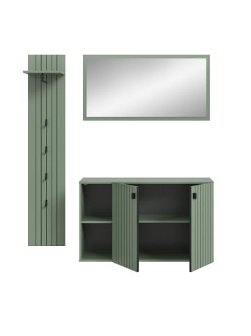 ebuy24 Garderobenmöbel Station Staubgrün 152 x 37 cm