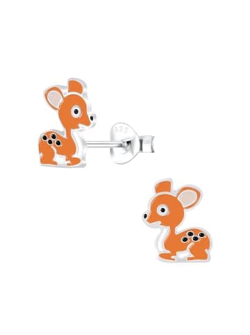 Alexander York Kinderohrstecker REHKITZ orange in 925 Sterling Silber, 2-tlg. in orange