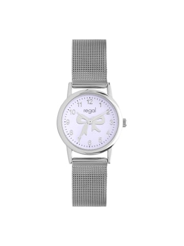 Lucardi Regal Kinderuhr-Set mit Ketteuhr Regal Silber