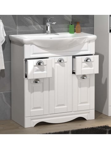 ebuy24 Waschbeckenunterschrank CasaloXL Weiß 75 x 45 cm