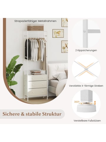 COSTWAY Garderobenständer 55x28x176cm in Weiß