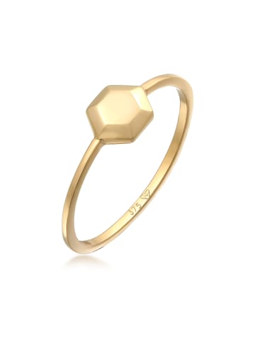 Elli Ring 375 Gelbgold Plättchen, Geo in Gold