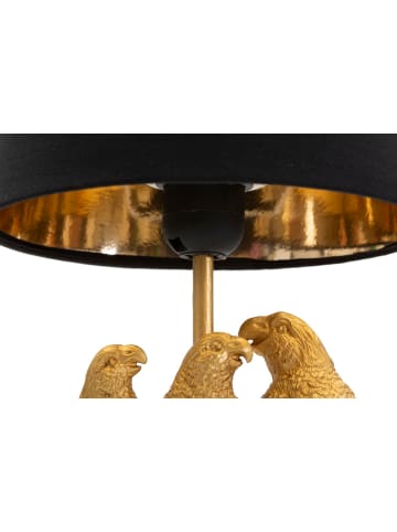 Mauro Ferretti Goldene Tischlampe aus Metall mit Papageienmotiv, Ø 20 x 39 cm