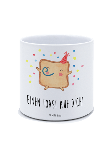 Mr. & Mrs. Panda Pflanzkübel Toast Party mit Spruch in Weiß