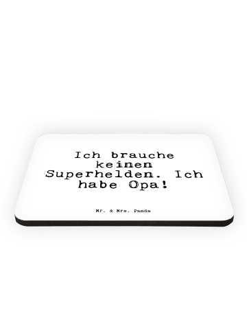 Mr. & Mrs. Panda Kühlschrankmagnet Ich brauche keinen Superhelde... in Weiß