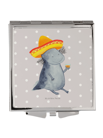Mr. & Mrs. Panda Handspiegel Axolotl Tequila ohne Spruch in Grau Pastell