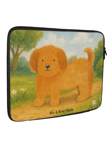 Mr. & Mrs. Panda Notebook Tasche Hund Flauschig Design ohne Spruch in Weiß