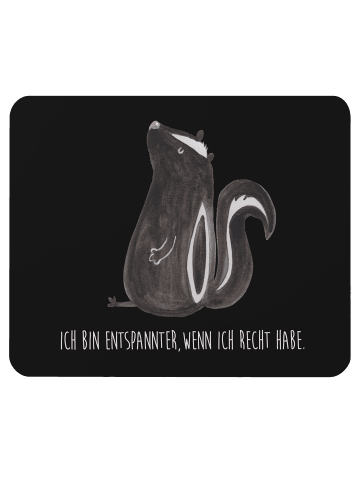 Mr. & Mrs. Panda Mauspad Stinktier Sitzen mit Spruch in Schwarz