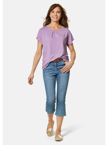 GOLDNER Bequemes Rundhalsshirt aus glänzender Qualität in flieder