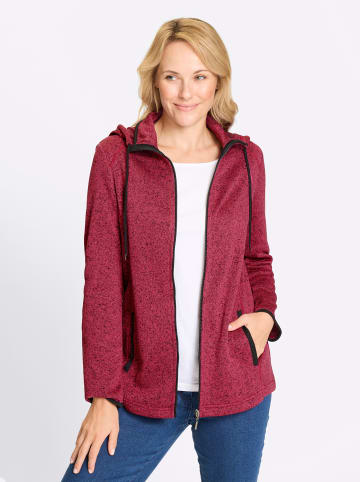 Sieh an! Strickfleecejacke in fuchsia-schwarz-meliert