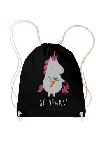 Mr. & Mrs. Panda Sportrucksack Einhorn Vegan mit Spruch in Schwarz