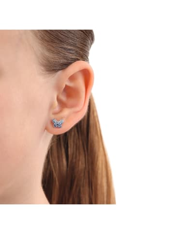 Amor Ohrstecker Silber 925, rhodiniert in Blau