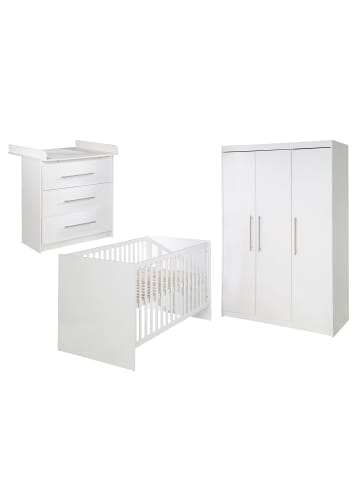 roba Zimmerset Maren Weiß mit Kombi-Bett, Kommode & 3-türigem Schrank