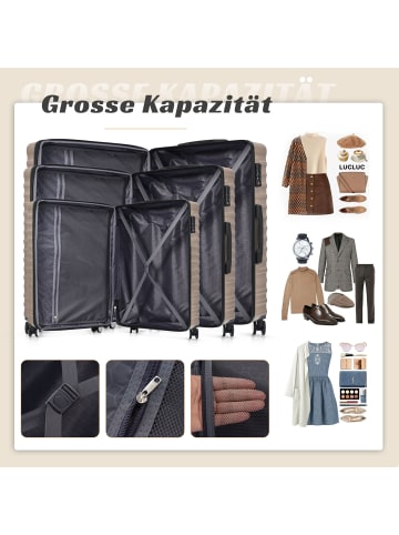 ABRIHOME Kofferset in Golden 3-teilig mit TSA Schloss wasserdicht und Erweiterbar