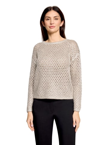 Betty Barclay Strickpullover mit Lochmuster in Patch Taupe/Beige