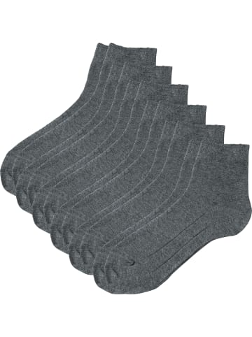Erwin Müller Baumwolle Unisex-Kurzsocken 6 Paar in grau