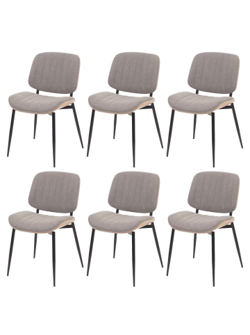 MCW 6er-Set Esszimmerstuhl O44, Natur, hellgrau