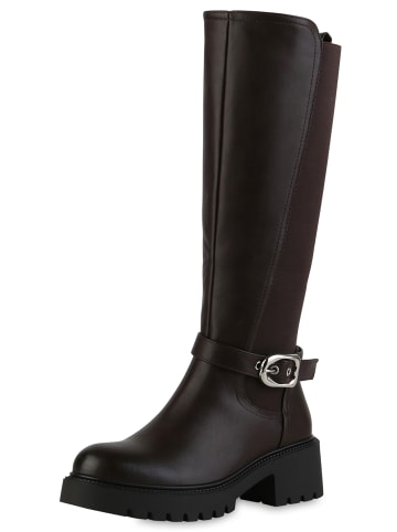VAN HILL Bikerstiefel Penelope in Dunkelbraun
