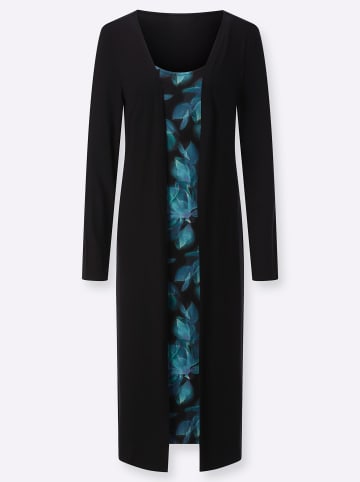WITT WEIDEN Jerseykleid in schwarz-aquamarin-bedruckt