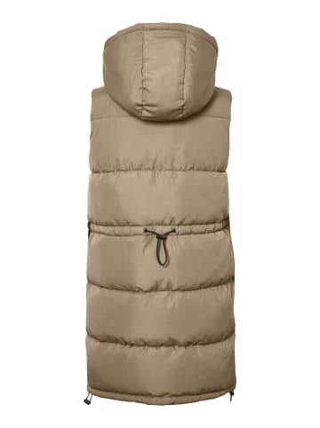 Noisy may Lange Wattierte Puffer Weste Übergangsjacke NMAURORA in Beige