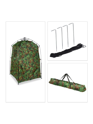 relaxdays Duschzelt in Camouflage - (B)160 x (H)240 x (T)154 cm