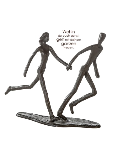 GILDE Skulptur "Running" in Braun - H. 17 cm - B. 18 cm