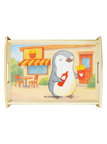 Mr. & Mrs. Panda Frühstückstablett Pinguin Pommes Design ohne Sp... in Weiß