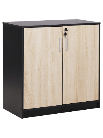 Beliani Büroschränke ZEHNA in Braun/Schwarz - (W) 80 x (H) 80 x (L) 40 cm