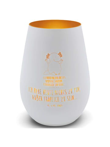 Mr. & Mrs. Panda Laterne Axolotl Hurra mit Spruch in Weiß