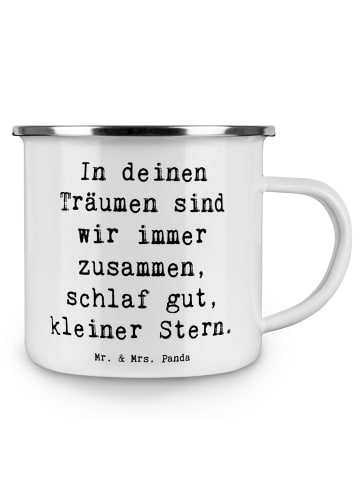 Mr. & Mrs. Panda becher emaille Spruch Alleine schlafen lernen m... in Weiß