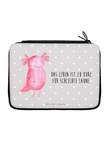 Mr. & Mrs. Panda Federmäppchen Axolotl Glücklich mit Spruch in Grau Pastell