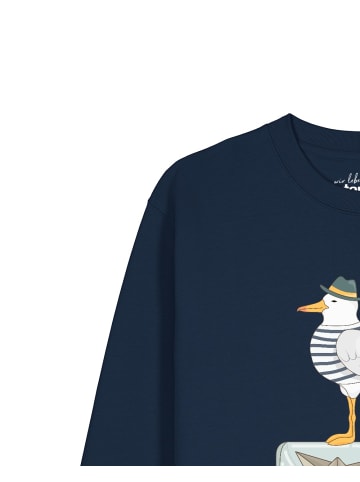 wat? Apparel Sweatshirt Möwe mit Hut in Dunkelblau