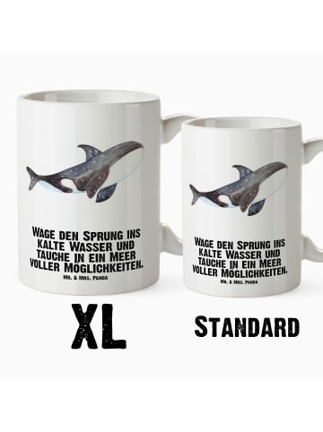 Mr. & Mrs. Panda Tasse Orca mit Spruch in Weiß