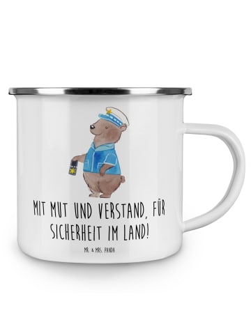 Mr. & Mrs. Panda Teetasse Polizist Mut Verstand mit Spruch in Weiß