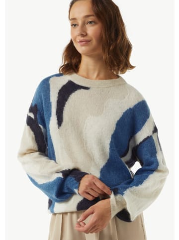 comma Strickpullover langarm in Blau-mehrfarbig
