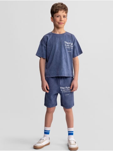 Minoti 2-tlg Shirt & Hose 29FLEECE269 in Blau