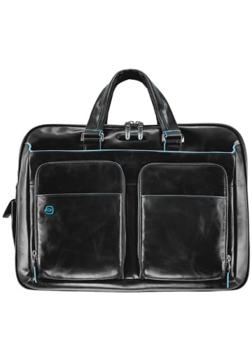 Piquadro Blue Square Aktentasche Leder 41 cm Laptopfach in schwarz