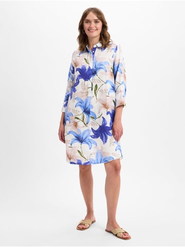 Franco Callegari Leinenkleid in blau ecru - 0044