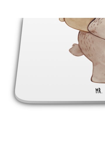 Mr. & Mrs. Panda Drink Coaster Papa Bär ohne Spruch in Weiß