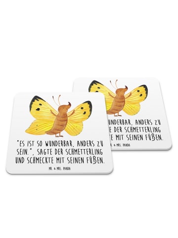 Mr. & Mrs. Panda Tischuntersetzer Schmetterling Zitronenfalter m... in Weiß