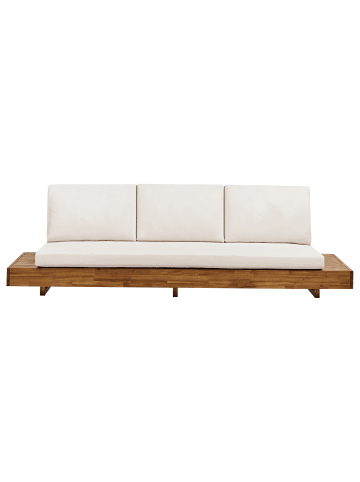 Beliani Gartensofa MARETTIMO in Braun/Weiß - (W) 230 x (H) 70 x (L) 68 cm