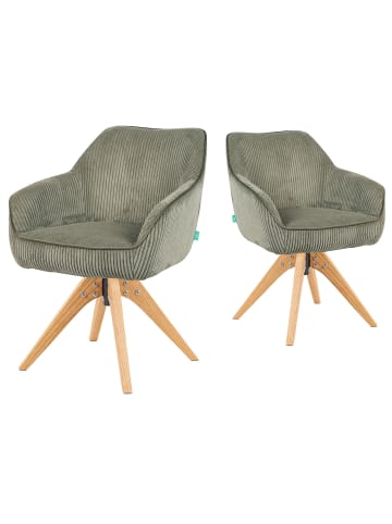 DUBI Möbel 2er-Set: Drehstuhl Mika-Finn in Grau - (B)60 x (H)82 x  (T)61 cm