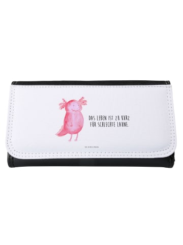 Mr. & Mrs. Panda Portemonnaie für Damen Axolotl Glücklich mit Sp... in Weiß