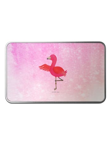 Mr. & Mrs. Panda Metalldose rechteckig Flamingo Yoga ohne Spruch in Aquarell Pink