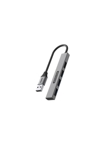 COFI 1453 USB-A zu 4x USB-A Nano Hub, ultrakompakt & tragbar in Grau
