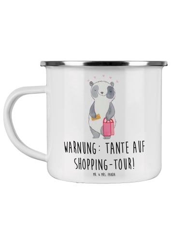 Mr. & Mrs. Panda Kaffeebecher Tante Shopping mit Spruch in Weiß