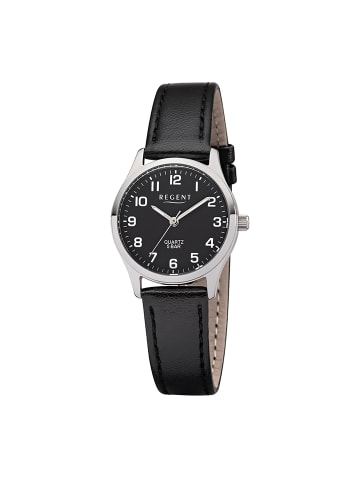 Regent Armbanduhr-Analog schwarz klein (ca. 29mm) Regent Lederarmband