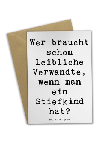 Mr. & Mrs. Panda Grußkarte Stiefkindliebe mit Spruch in Weiß