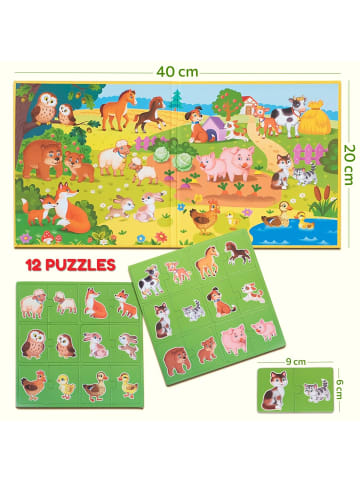 MAGNIKON Magnetische Puzzles Mama und Baby 2-teilig für 2 Jährige